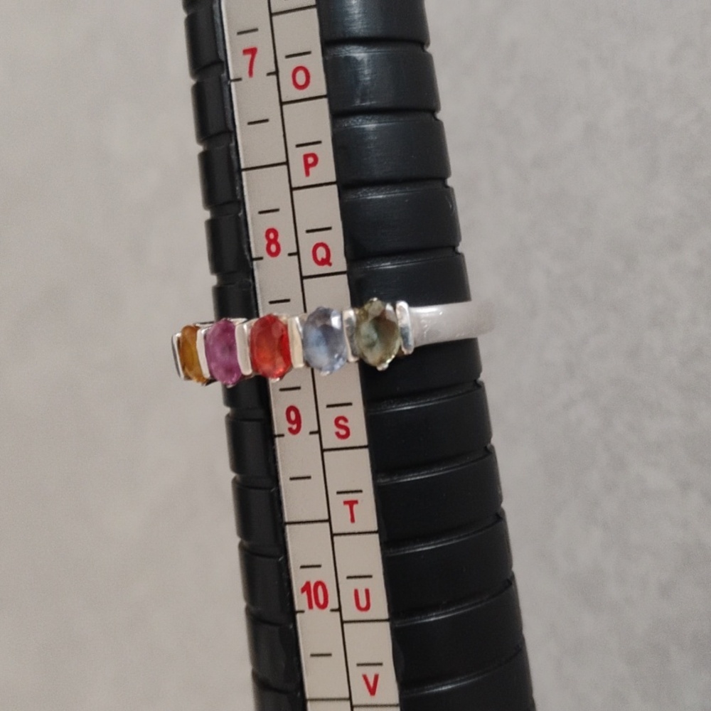 Multicolor Genuine Sapphire Ring - Picture 4 of 11